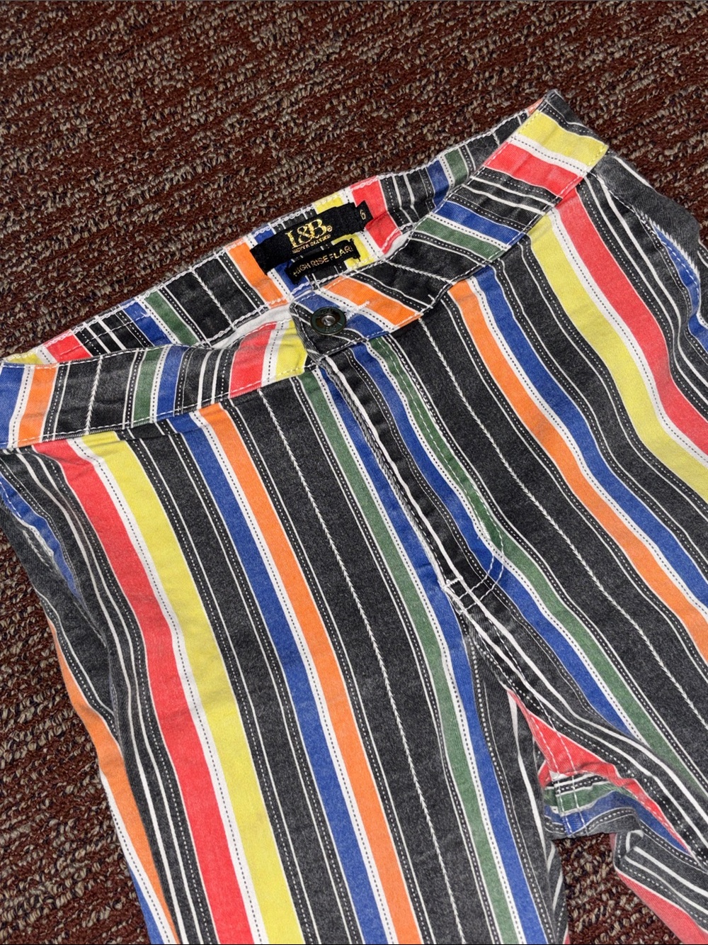 Lucky & Blessed striped multicolor bell bottom jeans western cowgirl big bell 6 - Picture 5 of 16